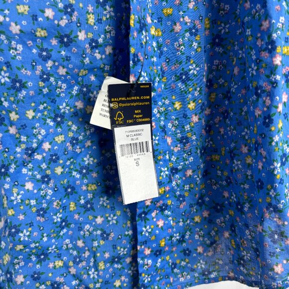 Men's Ralph Lauren Blue Floral Button Down Shirt Size Small NWT - Picture 4 of 6
